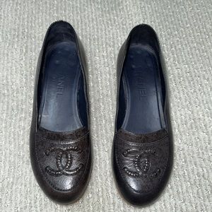 Chanel blue loafers size 36
